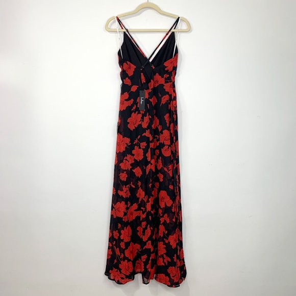 NWT LULU'S Best Occasion Black Floral Print Maxi Dress Sz M - Picture 5 of 9
